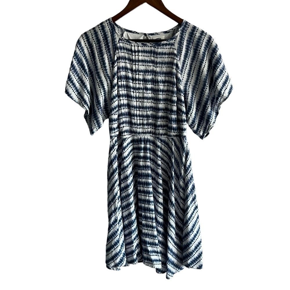 Old Navy Blue & White ModCloth Print Short Sleeve Dress